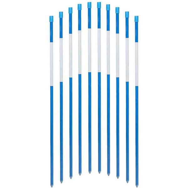 Ecostake 36 in. Snow Stakes Driveway Markers 1/4 in. Dia Hollow Snow Markers Plant Stake Blue (40-Pack)
