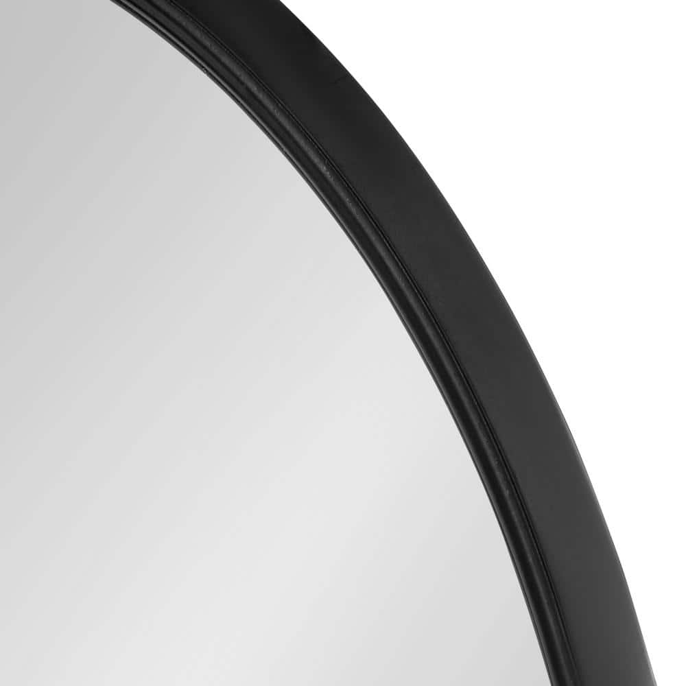 Black Oval Wood Framed Bathroom Vanity Mirror