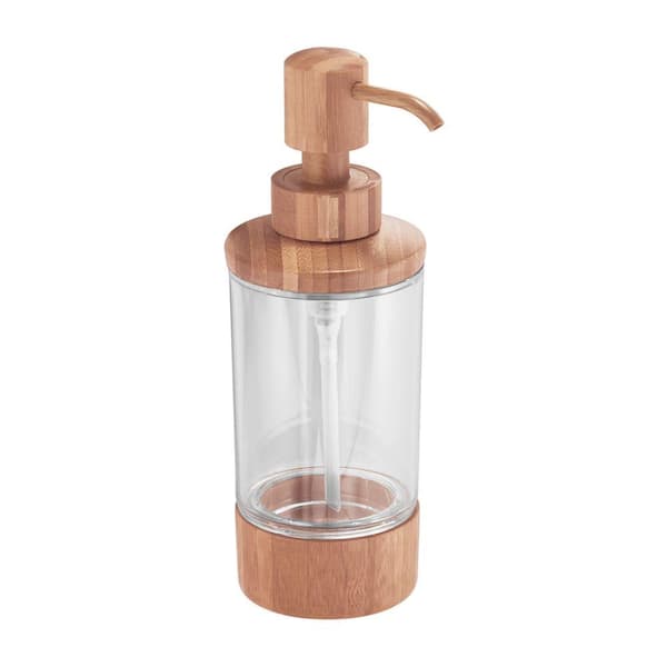 interDesign Formbu Soap Dispenser in Clear/Bamboo