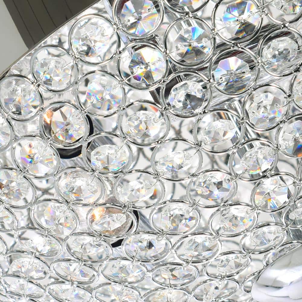 Elegant Crystal Globe LED Flush Mount in Chrome Finish