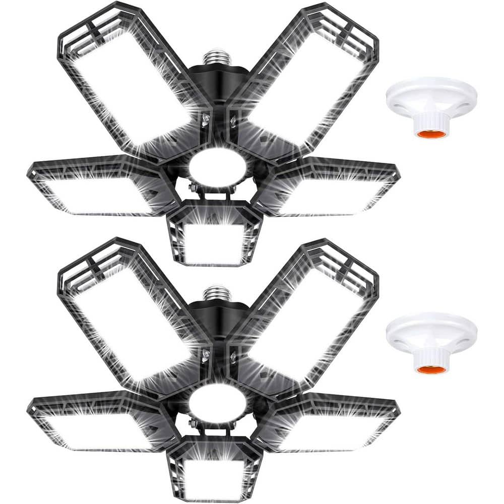 160-Volt 16000 Lumen LED Ceiling Shop Light with Deformable Panels for Garage Workshop Basement E26/E27 Socket 2-Pack price history on PriceWatchPro