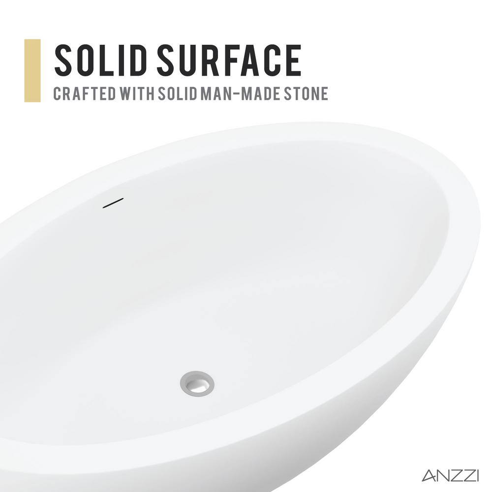Lusso 75.5'' Matte White Freestanding Soaking Bathtub