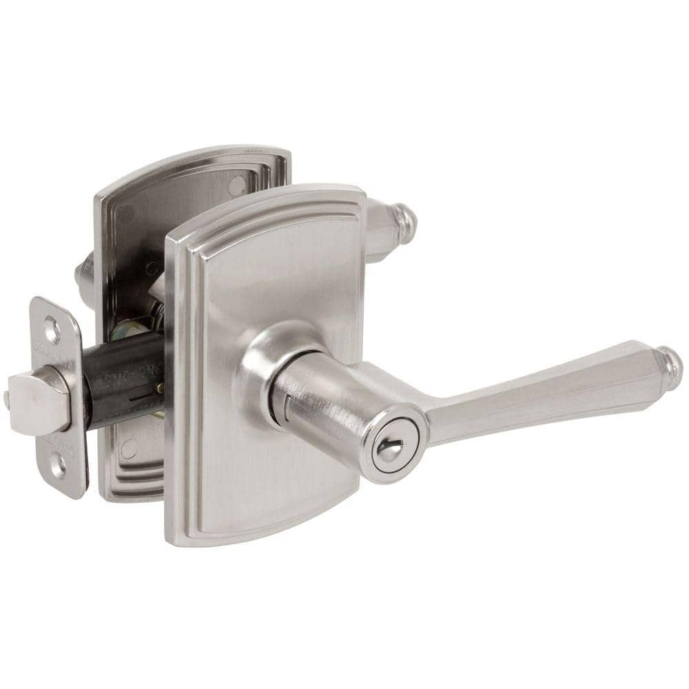 Italian Collection Florini Satin Nickel Keyed Entry Door Handle