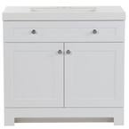 Everdean 36.50 in. W x 18.75 in. D Bath Vanity in White with Cultured Marble Vanity Top in White with White Basin