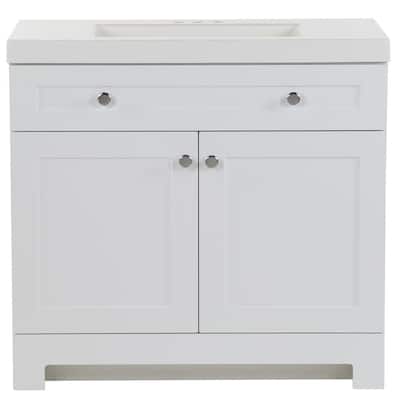 Everdean 36.50 in. W x 18.75 in. D Bath Vanity in White with Cultured Marble Vanity Top in White with White Basin