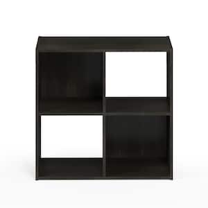 Pelli 24.17 in. Espresso Wood 4-shelf Cube Bookcase with Open Back
