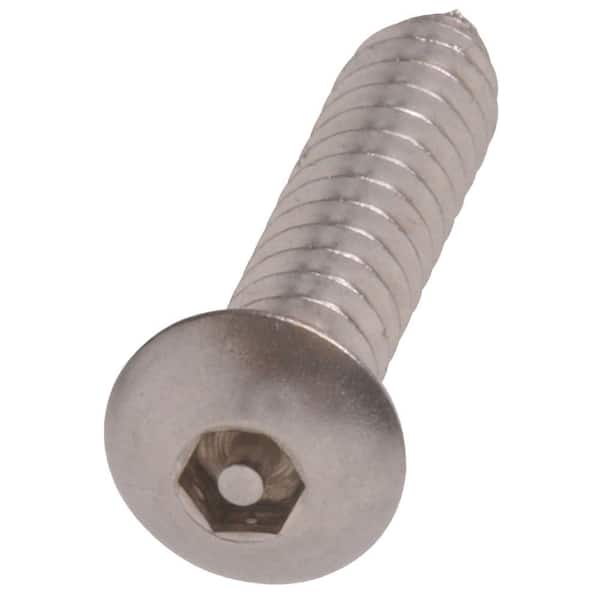 Hillman #8 3/4 in. Pin-In-Head Hex Button-Head Sheet Metal Screws (10-Pack)
