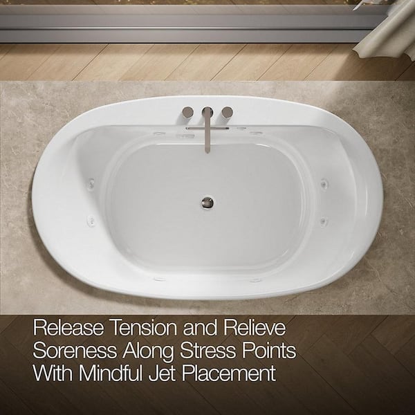 KOHLER Underscore 72 in. x 42 in. Oval Whirlpool Bathtub with