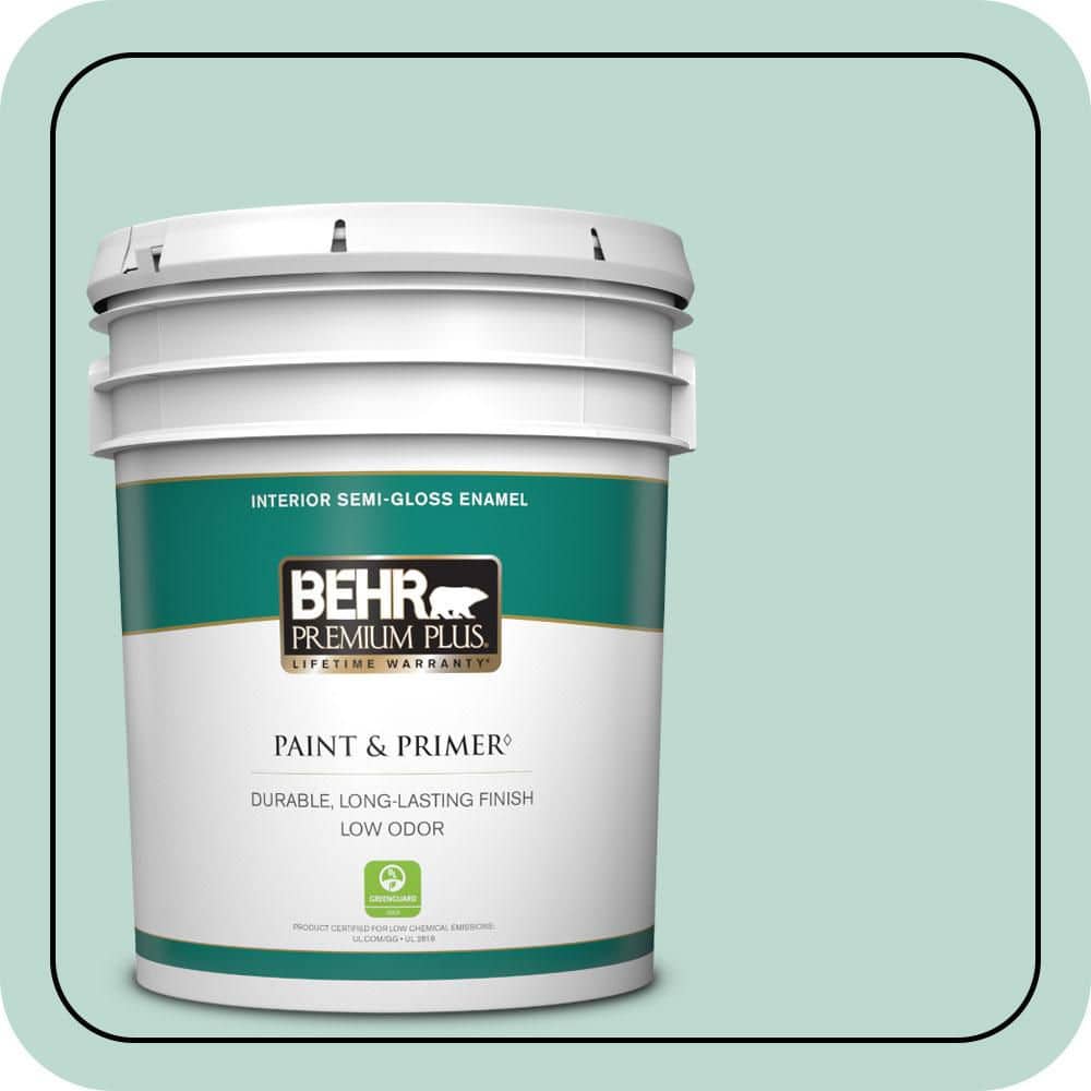 5 gal. #M440-2 Serene Breeze Semi-Gloss Enamel Low Odor Interior Paint & Primer price history on PriceWatchPro