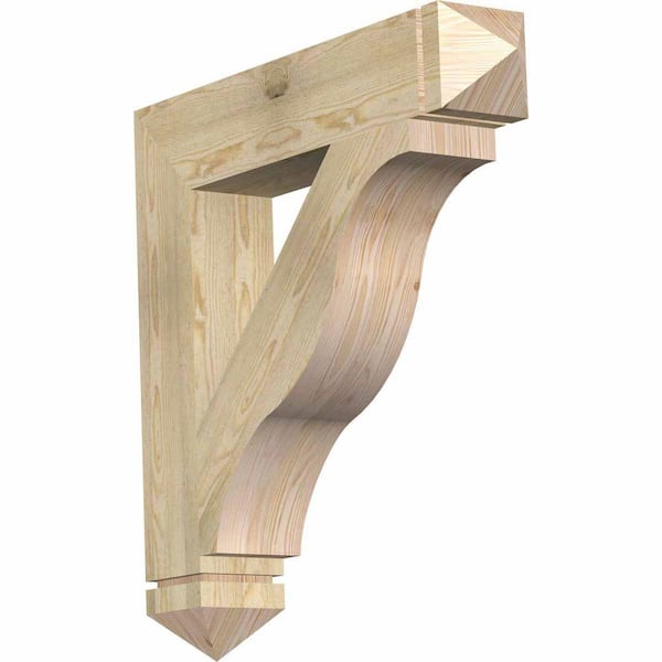 Ekena Millwork 6 in. x 34 in. x 34 in. Douglas Fir Funston Arts and Crafts Rough Sawn Bracket