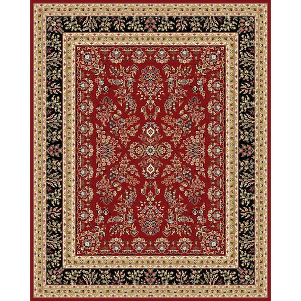 Lyndhurst 8 ft. x 10 ft. Red/Black Persian Area Rug