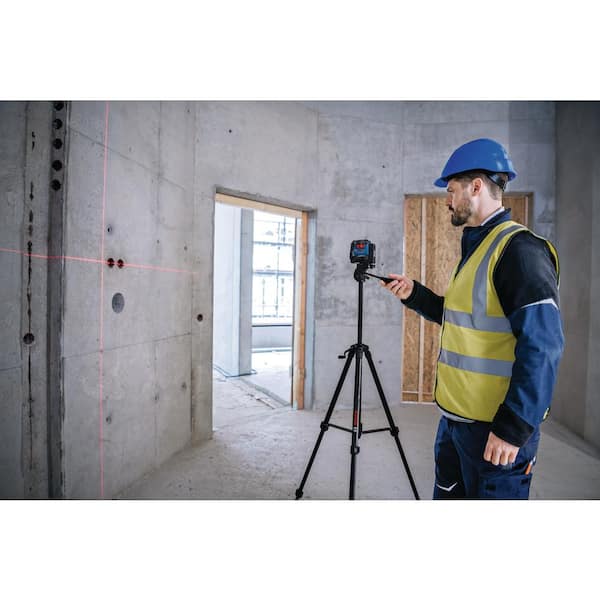 Bosch - 50 ft. Dual Power Battery Red Beam Self-Leveling Cross-Line Laser Level