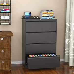 4-Drawer Brown Wood 44.9 in. W Kids Low Dresser Storage Organizer Cabinet  With Changing Table Open Shelf