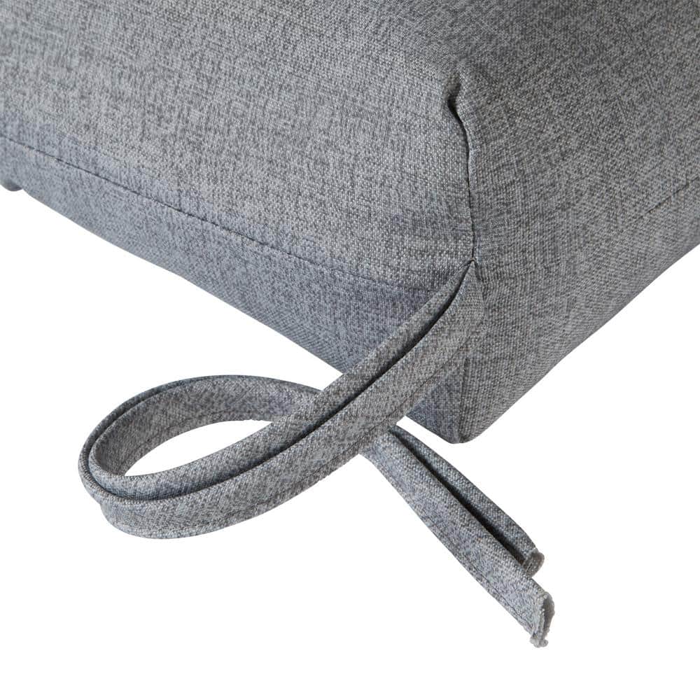 Heather Gray Polyester High Back Outdoor Chair Cushion