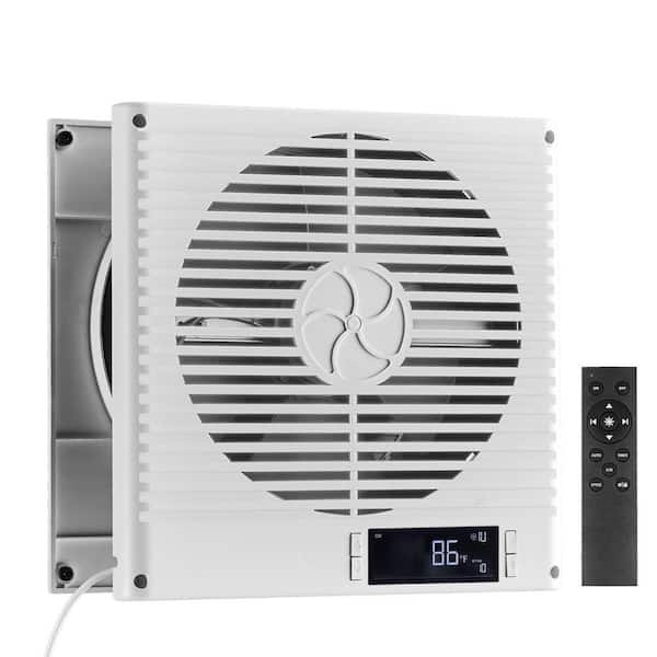 7.5 in. Room to Room Fan, 305 CFM, 2-in-1 Through Wall Fan, 10-Speed, Quiet, Remote Control for Kitchen and Workshop