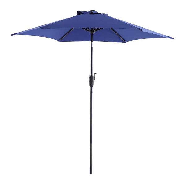 Royal Garden 9 ft. Aluminum Market Crank and Tilt Patio Umbrella in Navy Blue