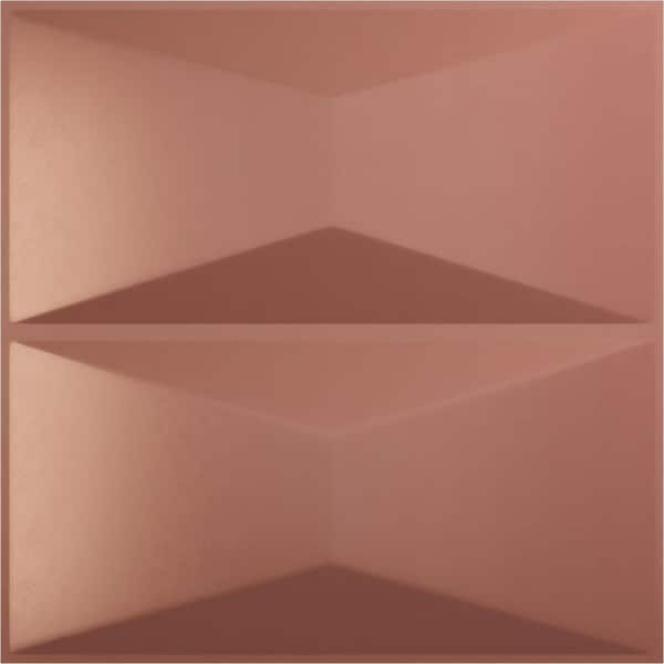 Ekena Millwork Aberdeen Champagne Pink 1-1/2 in. x 1-5/8 ft. x 1-5/8 ft. Pink PVC Decorative Wall Paneling 12-Pack