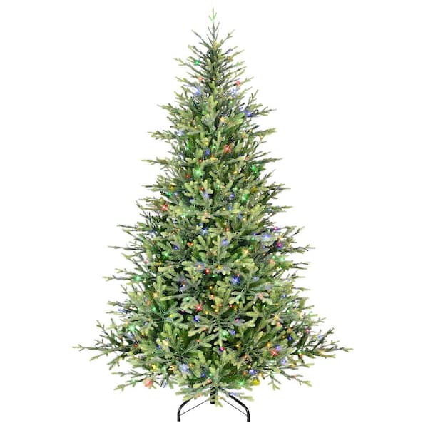 Puleo International 7.5 ft. Prelit Miracle Shape Alberta Spruce