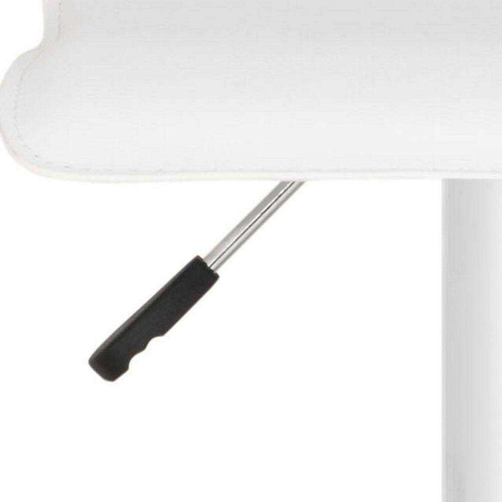 White Adjustable Swivel Backless Metal Bar Stool