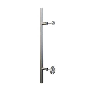 11-13/16 in. (300 mm) Center-to-Center Stainless Steel Round Bar Pull with Low-Profile Round Finger Pull for Barn Door