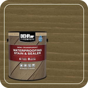 1 gal. #ST-144 Gray Seas Semi-Transparent Waterproofing Exterior Wood Stain and Sealer