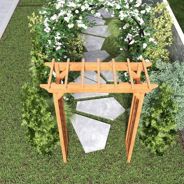 Unbranded - 85 in. Wood Garden Trellis Arbor, Wedding Arch for Ceremony, Plant Climbing, Outdoor Decor Pergola for Garden Backyard