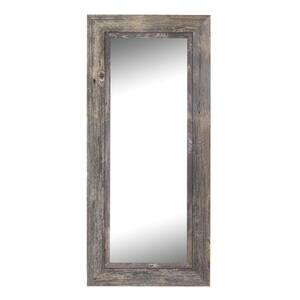 Coastal 28.5 in. x 72.5 in. Rustic Rectangle Framed Gray Full-Length Decorative Mirror
