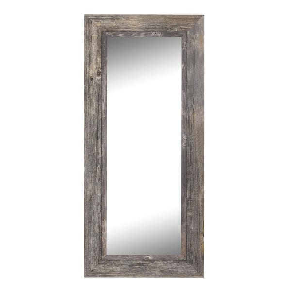 Hitchcock Butterfield Coastal 41.5 in. x 82.5 in. Rustic Rectangle Framed Gray Full-Length Decorative Mirror