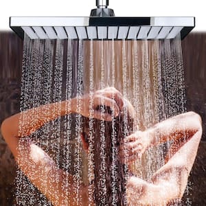 Rainfull 6-Spray 12 in. Wall Mount Dual Shower Head and Handheld Shower Head 1.8 GPM in Chrome