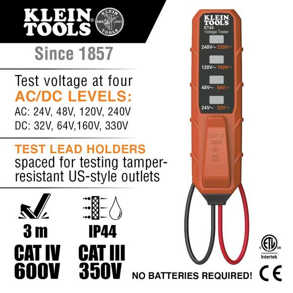 Klein Tools - AC/DC Voltage Tester, Non-Contact Voltage Tester and GFCI Outlet Tester Set