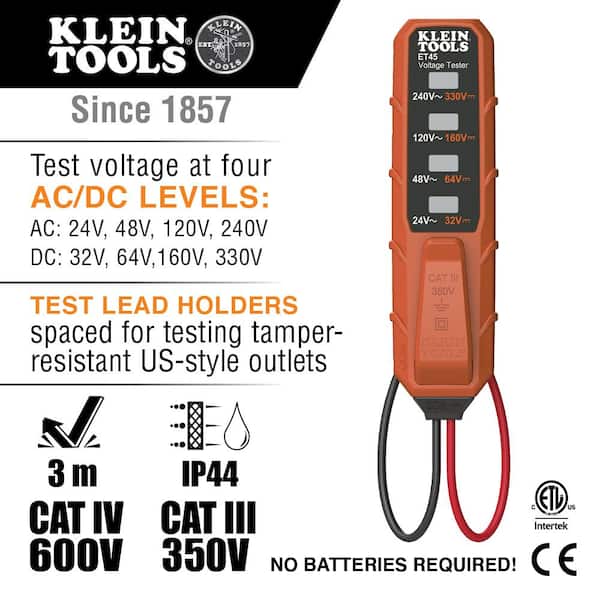 Klein Tools - AC/DC Voltage Tester, Non-Contact Voltage Tester and GFCI Outlet Tester Set