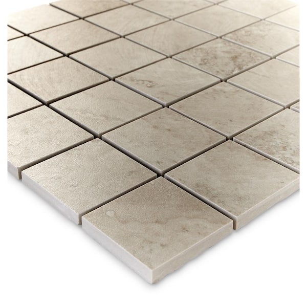 Tufo 12 in. x 12 in.Taupe Matte Mosaic Porcelain Wall and Floor Tile (7.68 sq.ft./case)