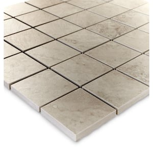 Tufo 12in.x12in.Taupe Matte Mosaic Porcelain Wall and Floor Tile (7.68 sq.ft/case)