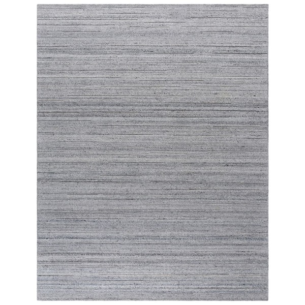 Natura 9 ft. x 12 ft. Gray Striped Distressed Area Rug