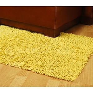 Yellow Shag Chenille Twist 1 ft. 9 in. x 2 ft. 10 in. Accent Rug