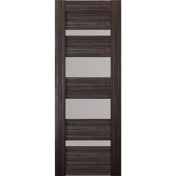 Belldinni Mirella N 18 in. х 96 in. No Bore 5-Lite Frosted Glass Gray ...