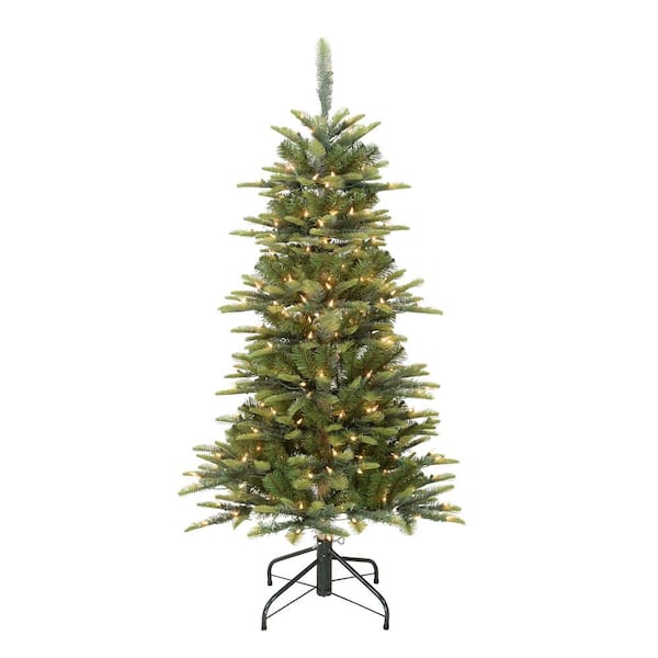 Christmas Decor Tree 4.5 ft Pre-Lit Artificial Aspen Green Fir With 250 Light 