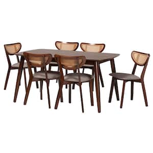 Dannell Grey and Walnut Brown 7-Piece Dining Set