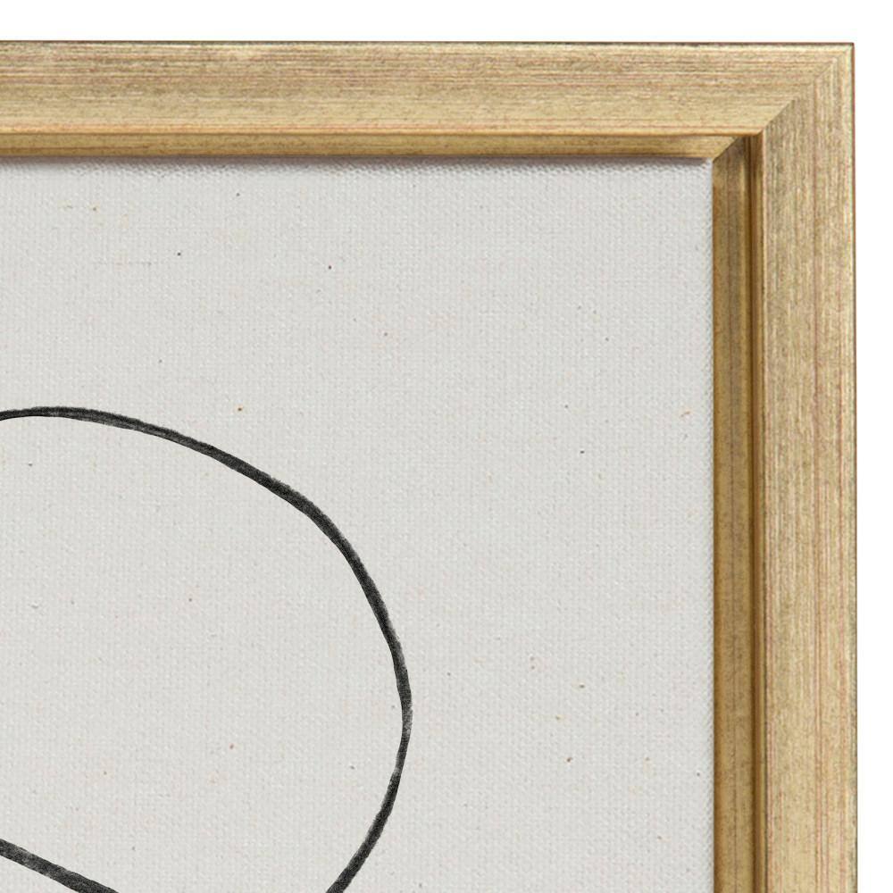 Gold Framed Abstract Dancing Circles Canvas Wall Art