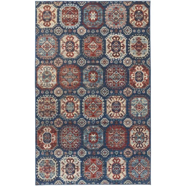 13 x 15 Blue, Ivory Medallion Area Rug
