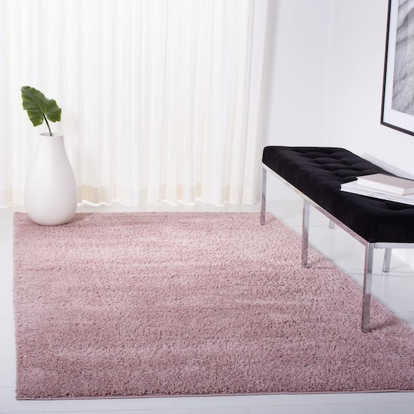August Shag 8 ft. x 10 ft. Pink Solid Color Area Rug