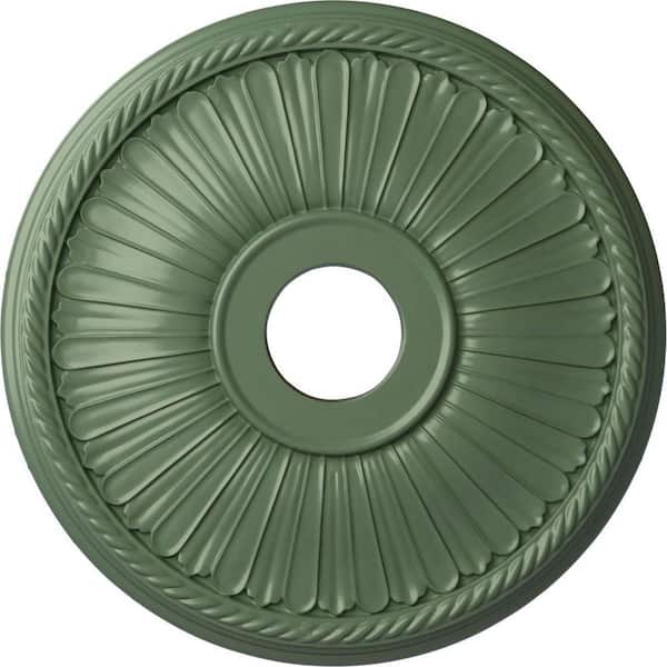 Ekena Millwork 1-7/8" x 20-1/8" x 20-1/8" Polyurethane Berkshire Ceiling, Hand-Painted Athenian Green