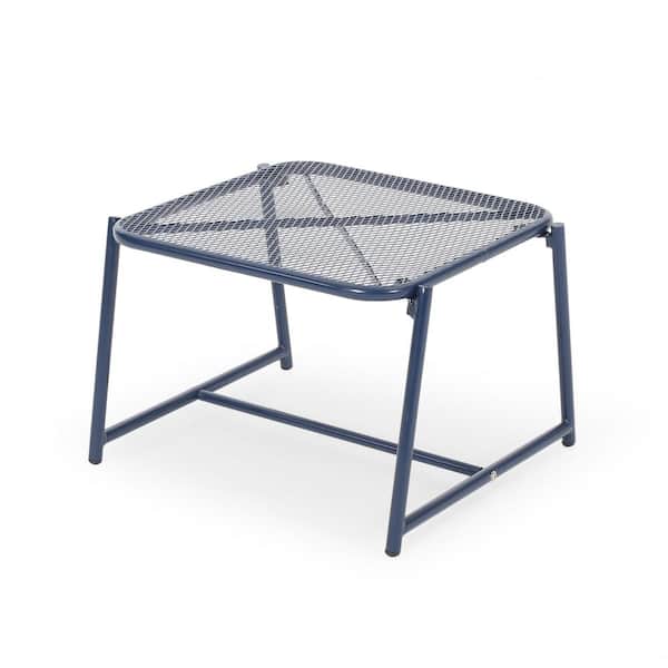 Unbranded Metal Outdoor Side Table, Patio Bistro Table, Outdoor Coffee Table, Outdoor Picnic Table, Outdoor Buffet Table in Navy