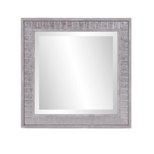 Marley Forrest 15.5 in. x 15.5 in. Classic Square Framed Polystyrene Gray Wall Mirror