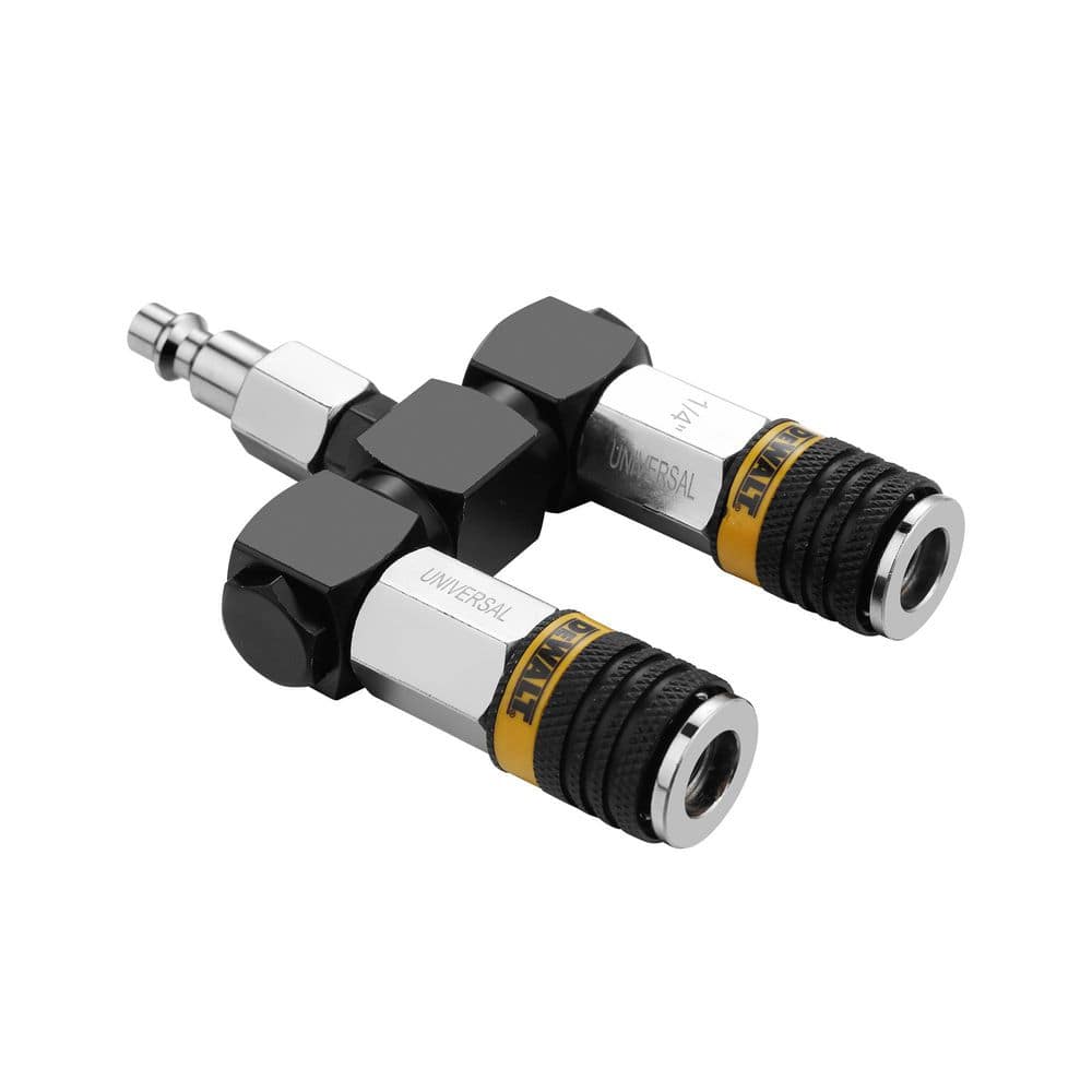 DEWALT 2-Way 360° Swivel Air Hose Splitter DXCM041-0118 - The Home