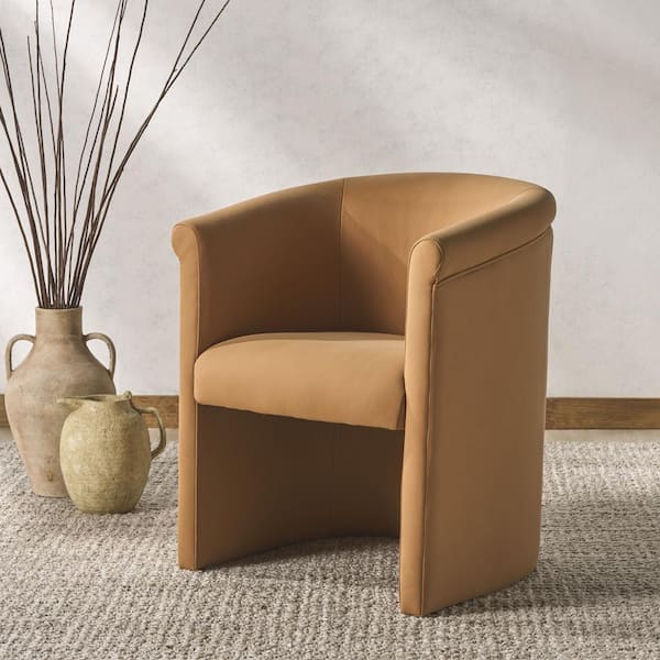SAFAVIEH Selina Brown 18.5 in. Leather Dining Chair