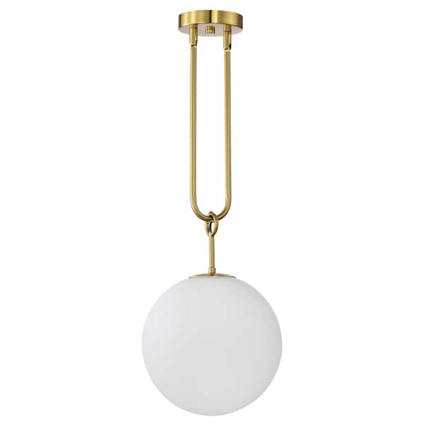 Warehouse of Tiffany Moeder 9.8 in. 1-Light Indoor Brass Finish Pendant Light with Light Kit