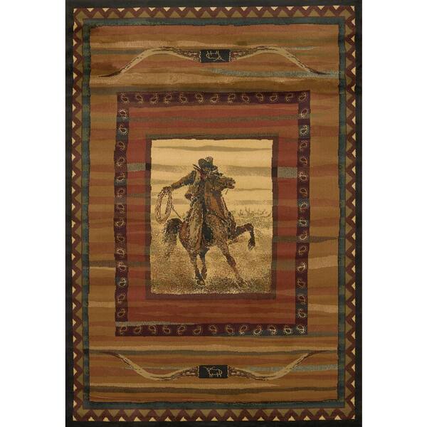 United Weavers Rawhide Rust 5 ft. x 8 ft. Contemporary Lodge Area Rug