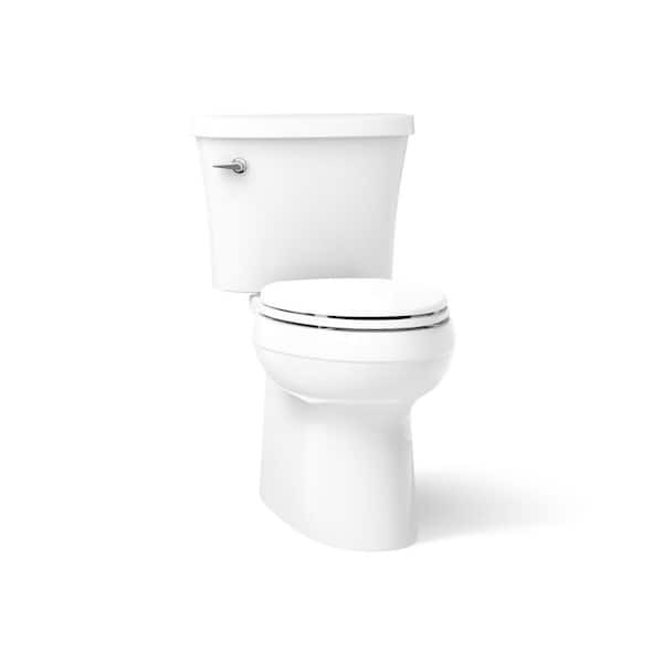 Gleam 12 in. Rough In 2-Piece 1.28 GFP Single Flush Elongated Chair Height Toilet in White with Soft Close Seat