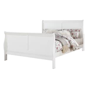 Louis Philippe III 62 in. W White Queen Non-Upholstered Wood Frame